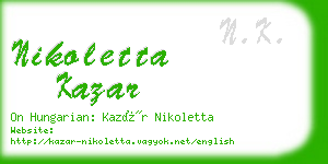 nikoletta kazar business card